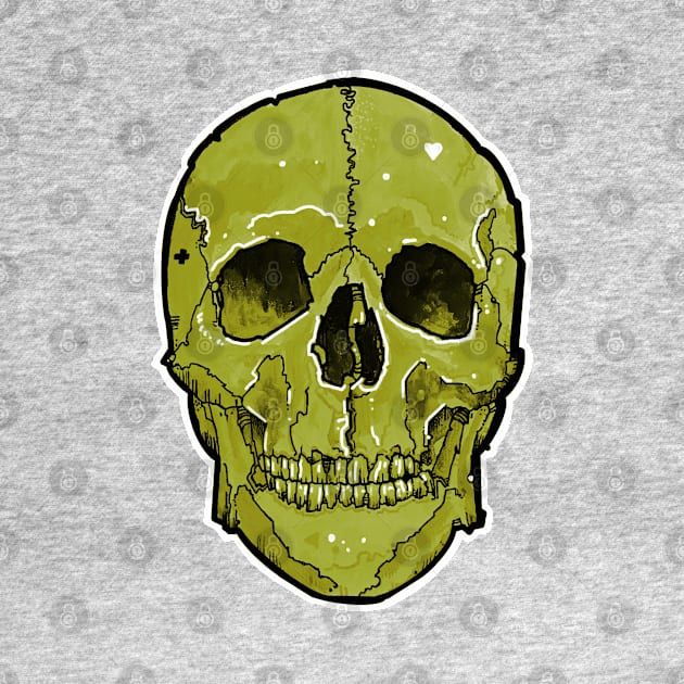 green human skull by weilertsen